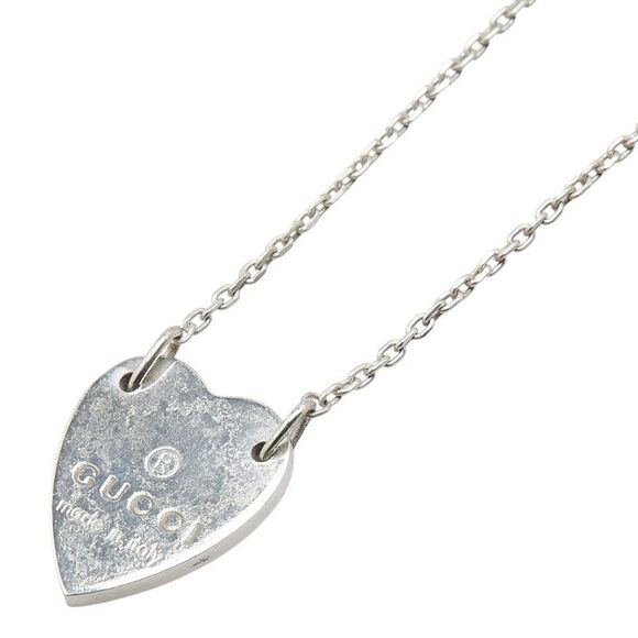 Gucci Heart Plate SV925 Necklace - Picture 1 of 6